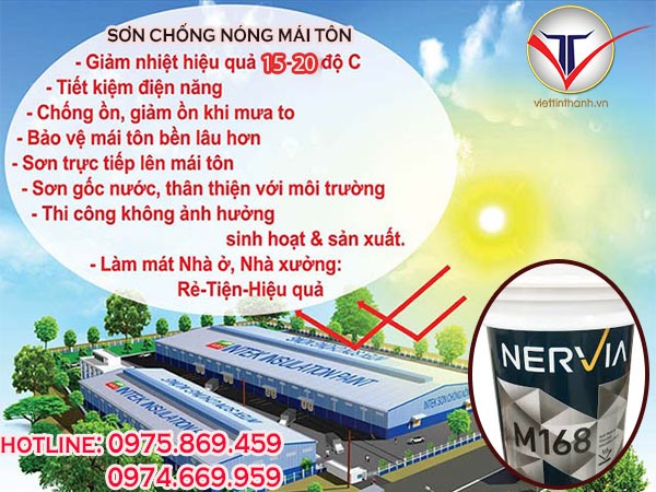 Sơn chống nóng mái tôn